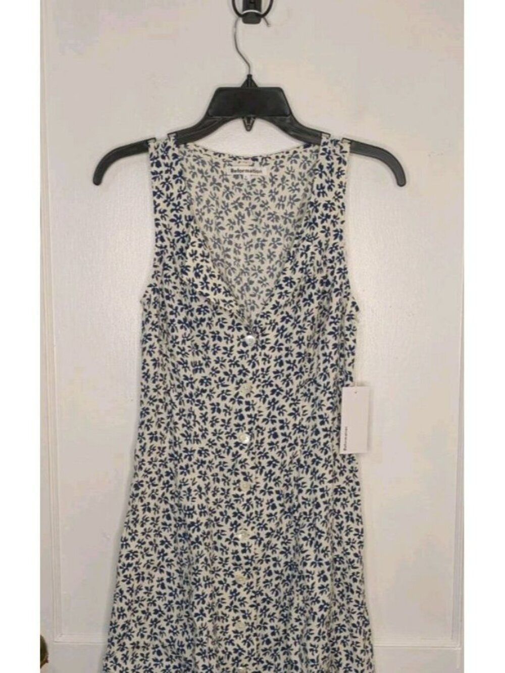 NWT Reformation Rilynn Mini Dress Bombay Ivory Blue Floral Size 4